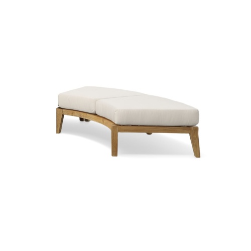 13342DP Kafelonia Backless Curved Sofa Sectional with optional cushion in canvas color angled view on white background