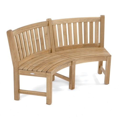 13852 Buckingham 6 ft Teak Bench end angled view on white background