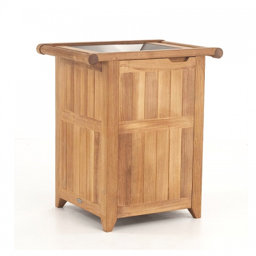 wooden trash bins