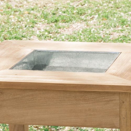 teak teash can with liner