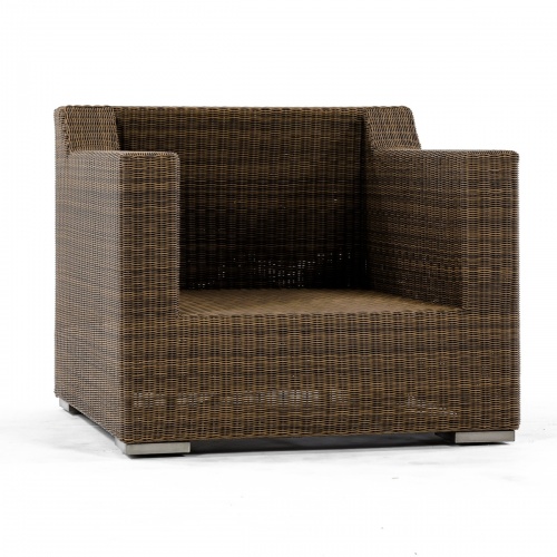 31001SG Malaga Deep Seating Synthetic Wicker Armchair in angled front view on white background