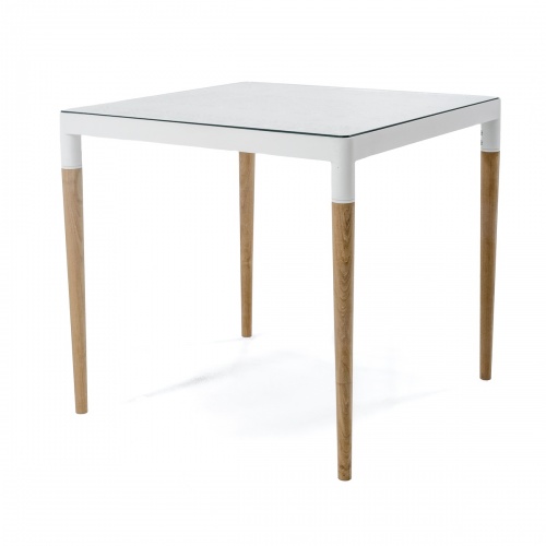 teak and cast aluminum outdoor furniture table