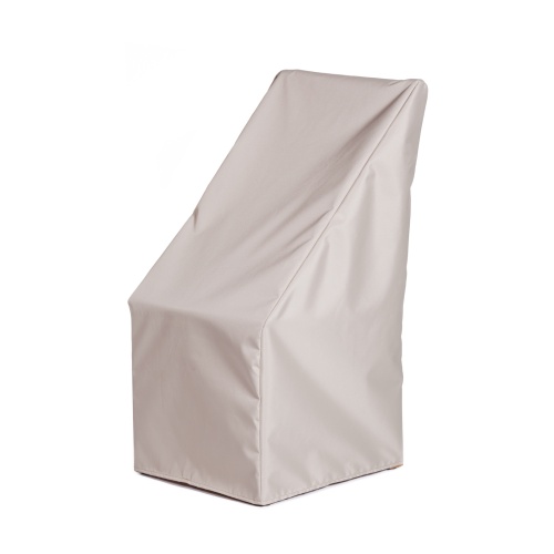 62007 Vogue Stacking Armchair Cover for 22007 Vogue Teak and Stainless Steel Stacking Armchair side angled view on white background