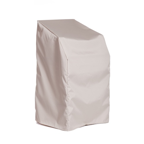 62110 Somerset Backless Bar Stool Cover for 12110 Somerset Teak Backless Bar Stool side angled view on white background