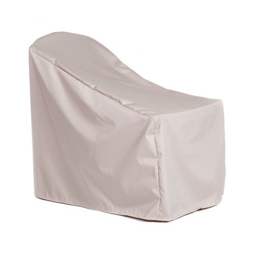 62221 Adirondack Lounger Cover for 12221 Adirondack Teak Lounger side angled view on white background 