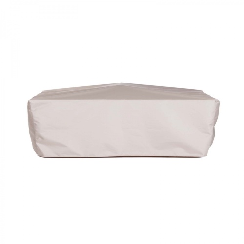 66767DP Aman Dais Ottoman Cover for 16767DP Aman Dais Teak Ottoman in aerial side view on white background 
