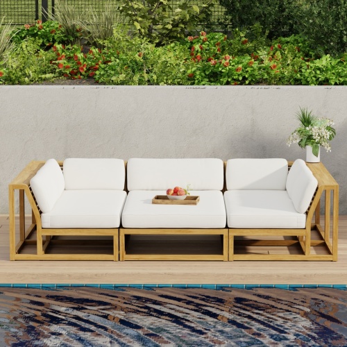 70274 Maya 3pc Daybed with colored cushions front view on white background