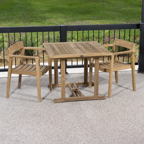 Horizon 3 pc Square Teak Dining Set