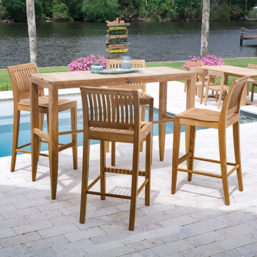 70500 Laguna 5 pc Rectangular Bar Set angled view on white background