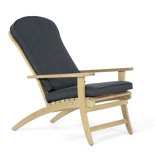 72221 Westminster Teak Adirondack Chair Cushion in Natte Sooty angled side view on white background