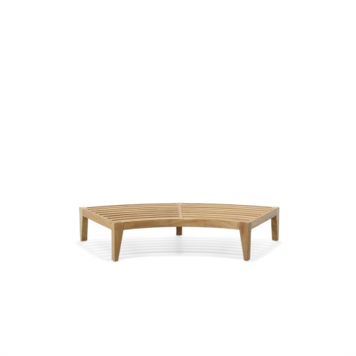 13342 Kafelonia Sofa Backless Sectional Teak Frame Only in front view on white background