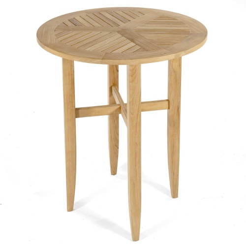 15817 Laguna Round Teak Bar Table side view on white background