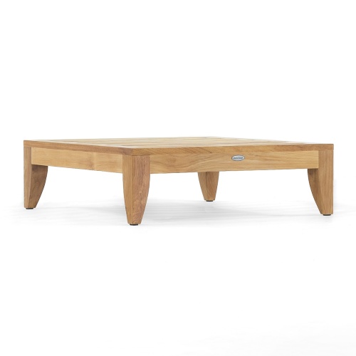 16767 Aman Dais Sectional Ottoman Fill teak frame side view on a white background 