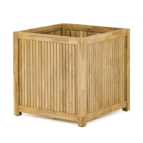 18132 cube planter angled view  on deck patio overlooking street