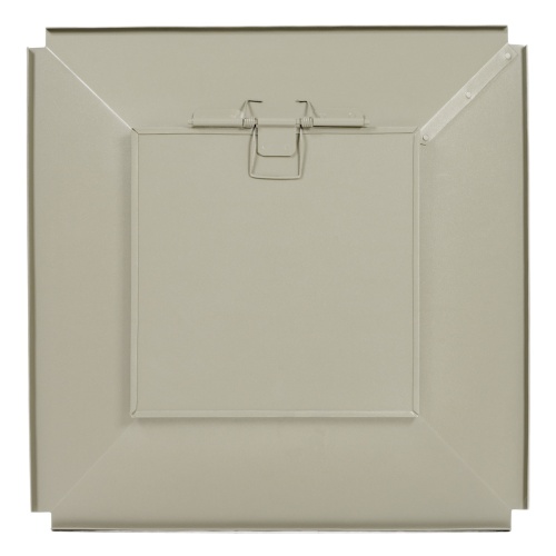 18167AL - Palazzo III Spring Loaded Aluminum Lid for the Palazzo III teak receptacle upright side view on white background 