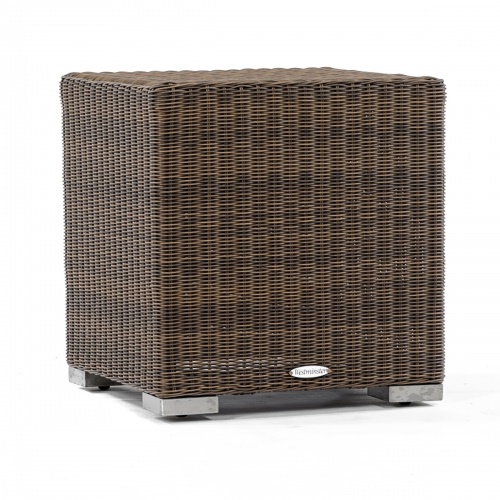 31007SG Malaga Side Table- Stool in Summer Grass  side angled view on white background