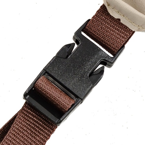 68815F Odyssey Folding Ottoman Cover showing closeup of securing strap and clasp of cover on white background 