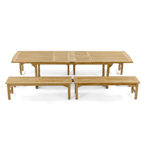 70065 Grand Veranda teak Picnic Bench Set angled on white background