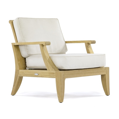 70906 Laguna Chair & Ottoman Set for 4 with cushions angled on white background