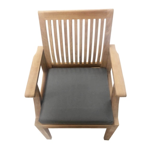 image of 72810MTO Black color cushion on seat of Laguna Dining Chair overhead view on white background