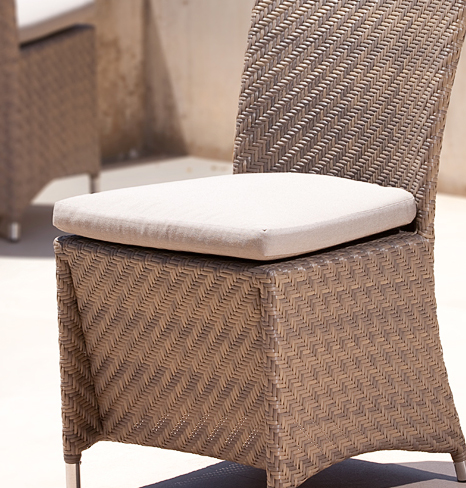 79002MTO Valencia Side Chair Cushion on Valencia Side Chair in front angled view on white background 