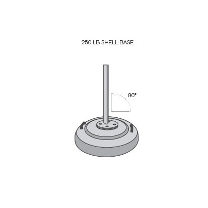  spbshaluf spectra two hundred fifty pound aluminum base unfilled autocad upright on white background