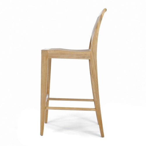 11910 Laguna Side Teak Barstool left side view on white background