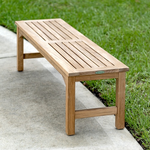 13929 Veranda teak 5 foot long Backless Bench in Poly Espresso Finish in angled view on white background