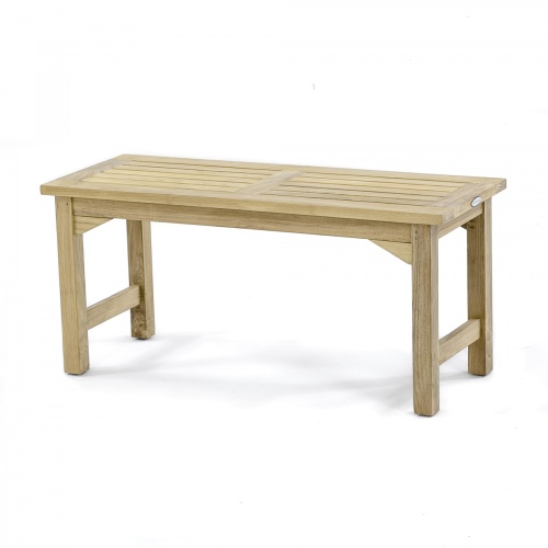13943 Veranda 42 inch long Backless Bench angled view on white background