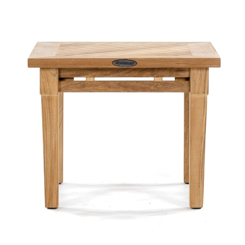 14125 Brighton Teak Side Table side view on a white background