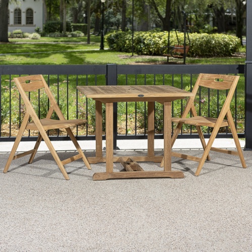 teak dinette table set for two