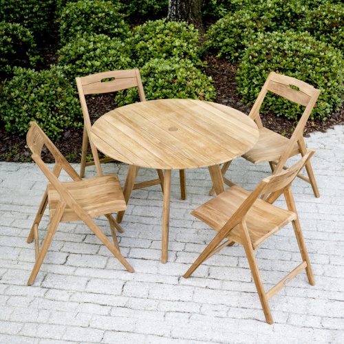 teak dining round sets for 4
