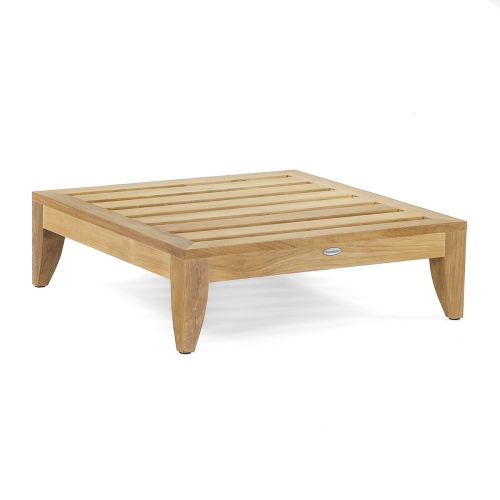  16767 Aman Dais Sectional Ottoman Fill teak frame on a white background
