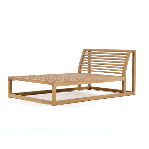 16800 Maya Teak Chaise Daybed frame front angle view on white background