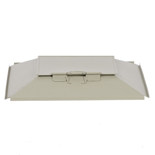 18167AL - Palazzo III Spring Loaded Aluminum Lid for the Palazzo III teak receptacle side view of bottom on white background 