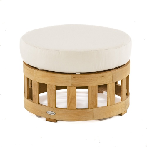 18170 Kafelonia teak Coffee Table Ottoman AR QR Code on white background