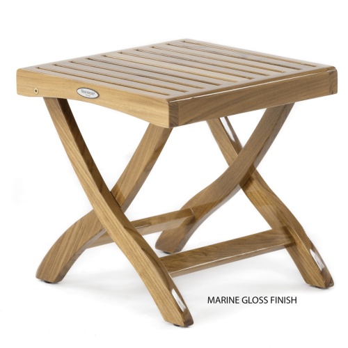 18600 Barbuda Ottoman Side Table with marine gloss finish angled view on white background