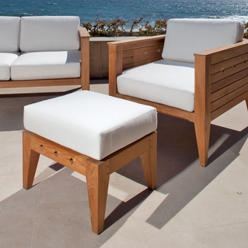 teak outdoor chairs and ottoman
