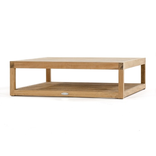 18800 maya teak coffee table angled side view on white background