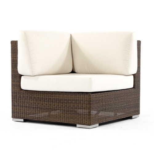 31002 malaga synthetic wicker deep seating corner sectional double back cushion and one corner seat cushion on white background