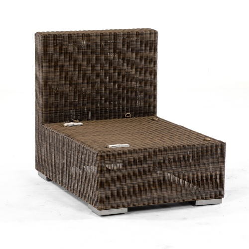 31003 malaga synthetic wicker slipper chair frame front angle view on white background