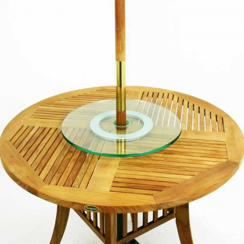 glass lazy susan with umbrella hole