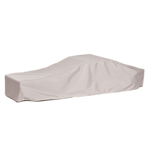66770DP Horizon Chaise Lounger Cover for 16770 Horizon Teak Chaise Lounger side angled view on white background 