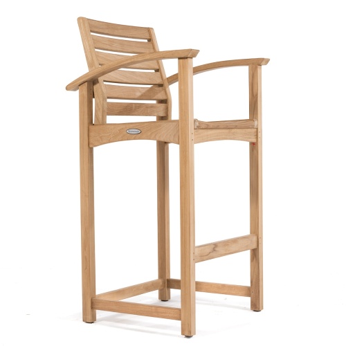 70011 Somerset High Bar Stool with armrests low angled view on white background