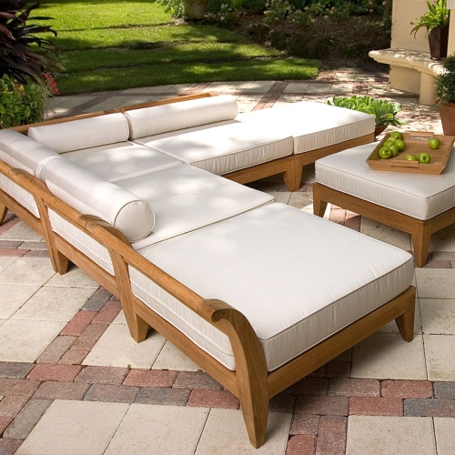 70121 Aman Dais 6 piece teak sectional set AR QR Code on a white background