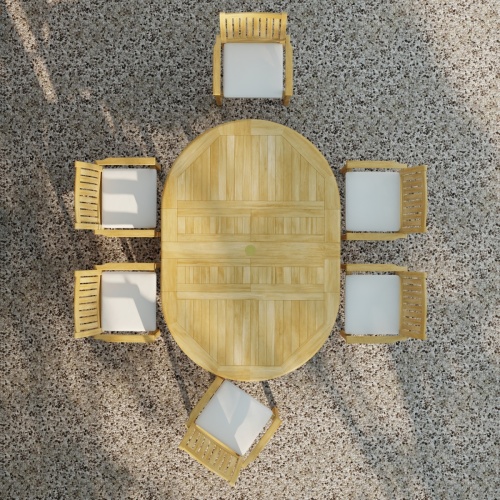 70214 Martinique Teak 7 piece Dining Set AR QR Code on white background