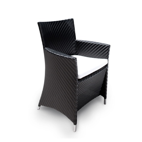 70248 Valencia wicker armchair with included seat cushion right side angled on white background