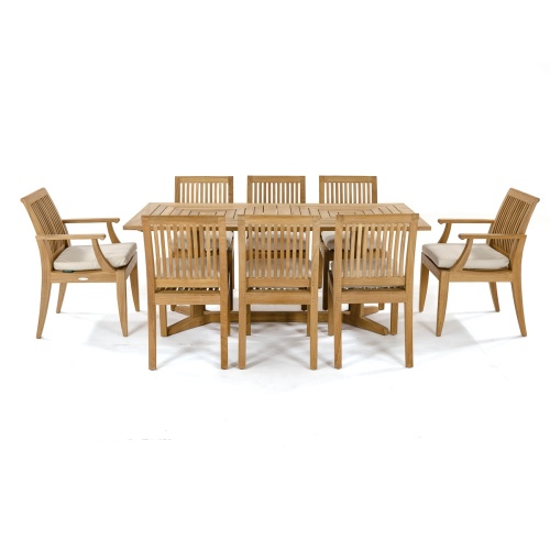 70295 Pyramid Laguna 9 piece Dining Set with optional seat cushions on white background
