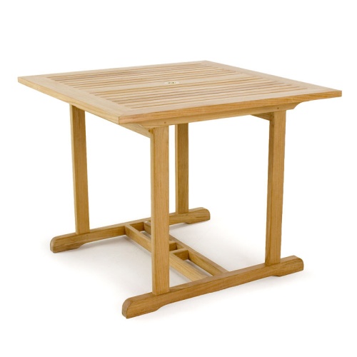 70301 Laguna square teak dining table angled on white background