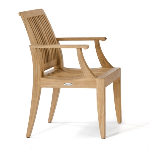 12810 Laguna Teak Dining Armchair in side view facing right on white background 